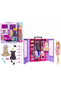 Barbie lalka Fashionistas i szafa na ubranka