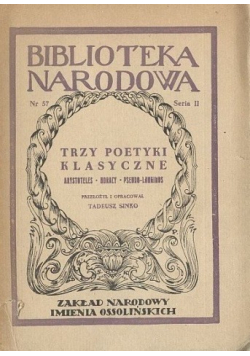 Trzy poetyki klasyczne