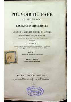 Pouvir du pape 1845 r