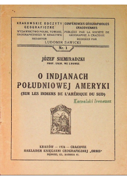 O Indjanach Południowej Ameryki, 1924 r.