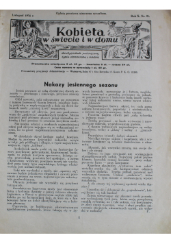 Kobieta w świecie i w domu nr 21 1934 r.