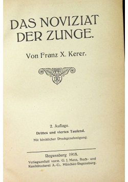 Das Noviziat der Zunge 1918 r