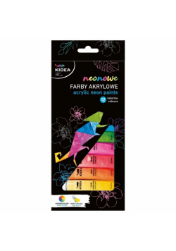 Farby akrylowe neonowe 12x12ml KIDEA