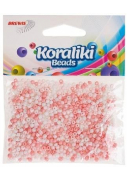 Koraliki akrylowe do nawlekania białe różowe 35mm