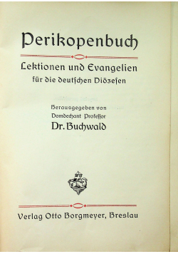Perikopenbuch Lektionen und Evangelien fur die deutschen Diozesen 1927r