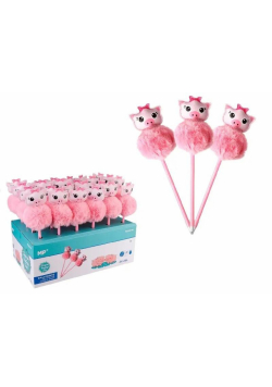 Długopis z pomponem 1.0mm Świnki (24szt)