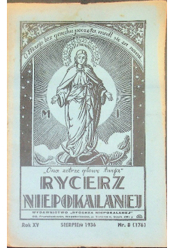 Rycerz Niepokalanej Nr 8 / 36 1936 r.