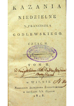 Kazania niedzielne cz III tom II 1818 r.