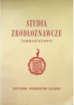 Studia źródłoznawcze Commentationes tom III
