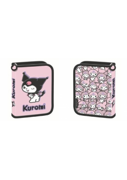 Piórnik dwuklapkowy bez wyposażenia Kuromi pink
