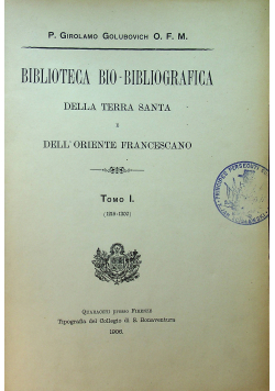 Della Terra Santane Dell Oriente Francescano Tom I 1906 r.