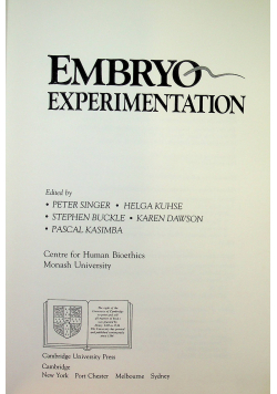 Embryo experimentation