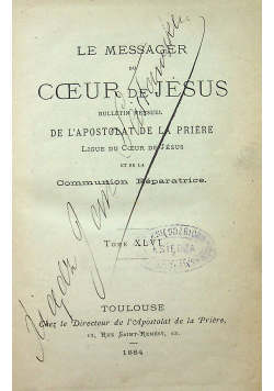 Le messager du Coeur de Jesus Tom 46 1884 r.