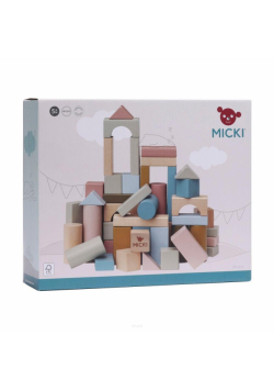 Klocki pastelowe drewniane 60szt