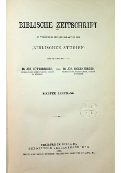 Biblische Zeitschrift 1909 r.