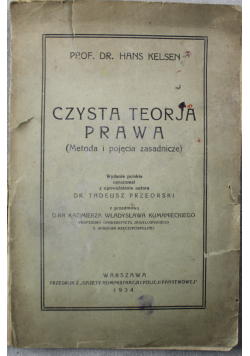 Czysta teorja prawa 1934 r. + dedykacja T Przeorskiego