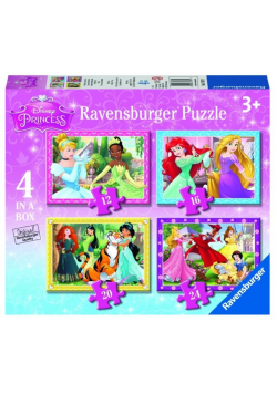 Puzzle 4w1 Księżniczki Disney