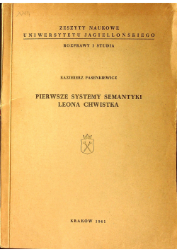 Pierwszej systemy semantyki Leona Chwistka