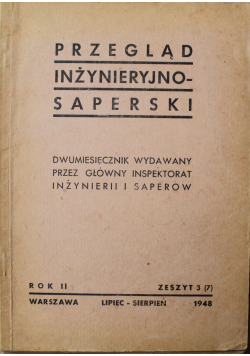 Dwumiesięcznik Przegląd inżynieryjno saperski Rok II Zeszyt 3 Nr 7 1948r