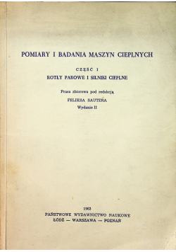 Pomiary i badania maszyn cieplnych  część I