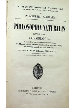 Philosophia naturalis 1927 r.