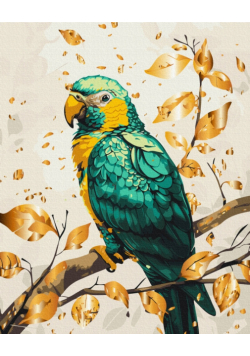 Malowanie po numerach BRUSHME 40x50 cm Szmaragdowa Papuga