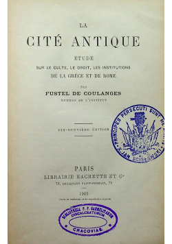La Cite Antique 1905 r.