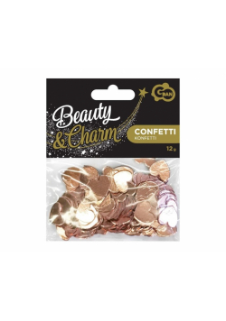 Konfetti papierowe B&C serca różowo-złote 12g