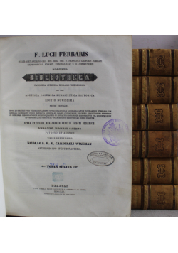 F Lucii Ferraris Prompta Bibliotheca Canonica Juridica Moralis Theologica 7 tomów około 1844 r.