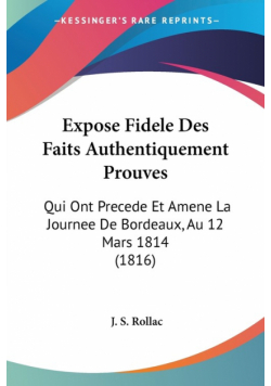 Expose Fidele Des Faits Authentiquement Prouves