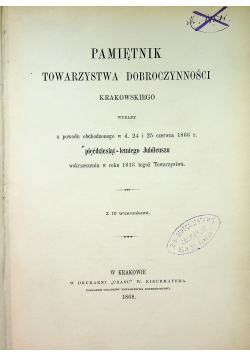 Pamiętnik towarzystwa dobroczynności krakowskiego 1868 r