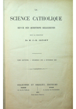 La science catholique 1893r