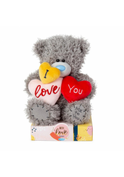 Maskotka Miś I Love You z sercami 18 cm