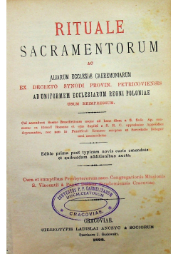 Rituale Sacramentorum 1892 r