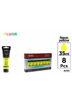 Farba akrylowa fluorescencyjna 35ml żółta (8szt)