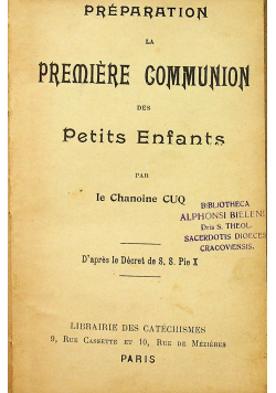 Preparation la Premiere Communion des Petits Enfants 1934 r.