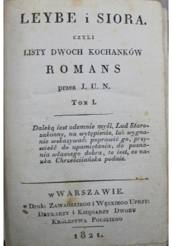Leybe i Siora Tom I i II 1821 r.