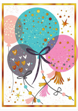 Karnet mini B8 Balony brokatowe 5 sztuk