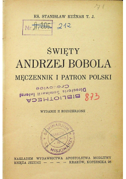 Święty Andrzej Bobola męczennik i patron polski 1938 r
