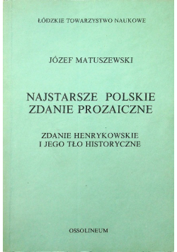Najstarsze polskie zdanie prozaiczne