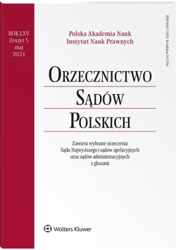 Orzecznictwo Sądów Polskich 5/2021