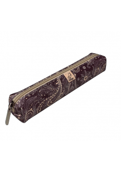 Piórnik mini prostokąt Paisley brąz/krem PPM-55