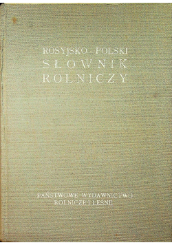 Rosyjsko Polski Słownik rolniczy
