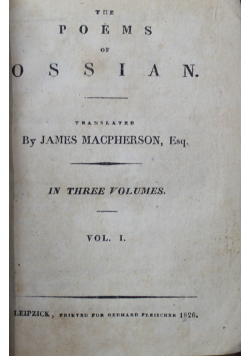 The Poems of Ossian Vol I 1826 r.