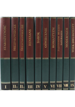 Historia literatury światowej Tom 1 do 9