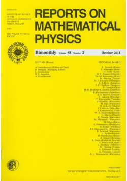 Reports on Mathematical Physics 68/2 Pergamon