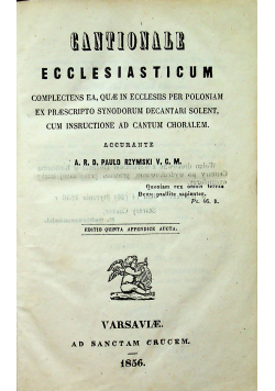 Cantionale Ecclesiasticum 1856 r.