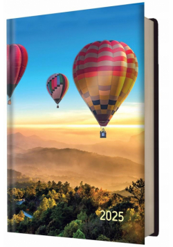 Kalendarz 2025 książkowy A5 dzienny balony print