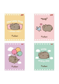 Paczka zeszyt A5 32k.linia dwukolorowa okładka laminowana Pusheen 15 sztuk
