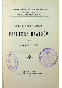 Psałterz Dawidów 1901 r.